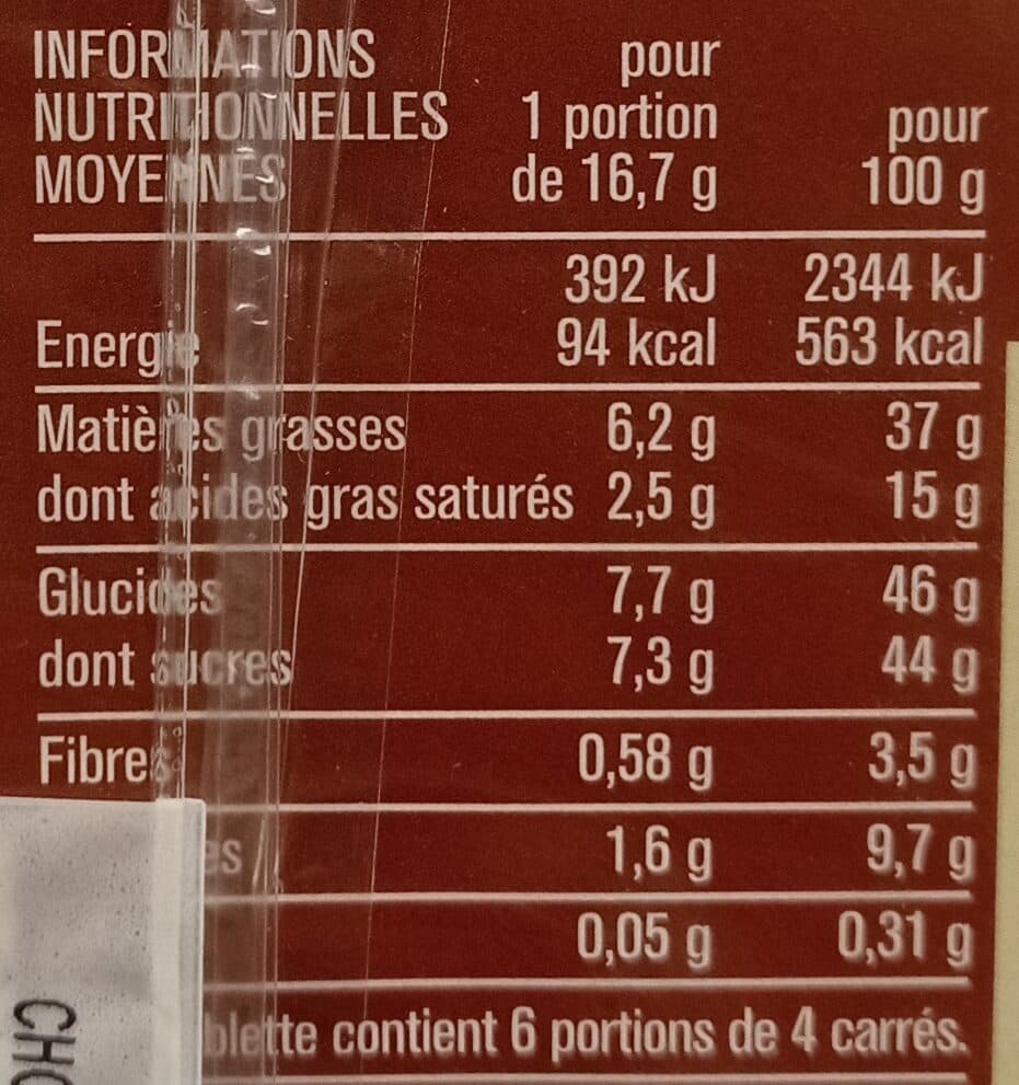 Monoprix Chocolat au lait et éclats de noisettes packshot
