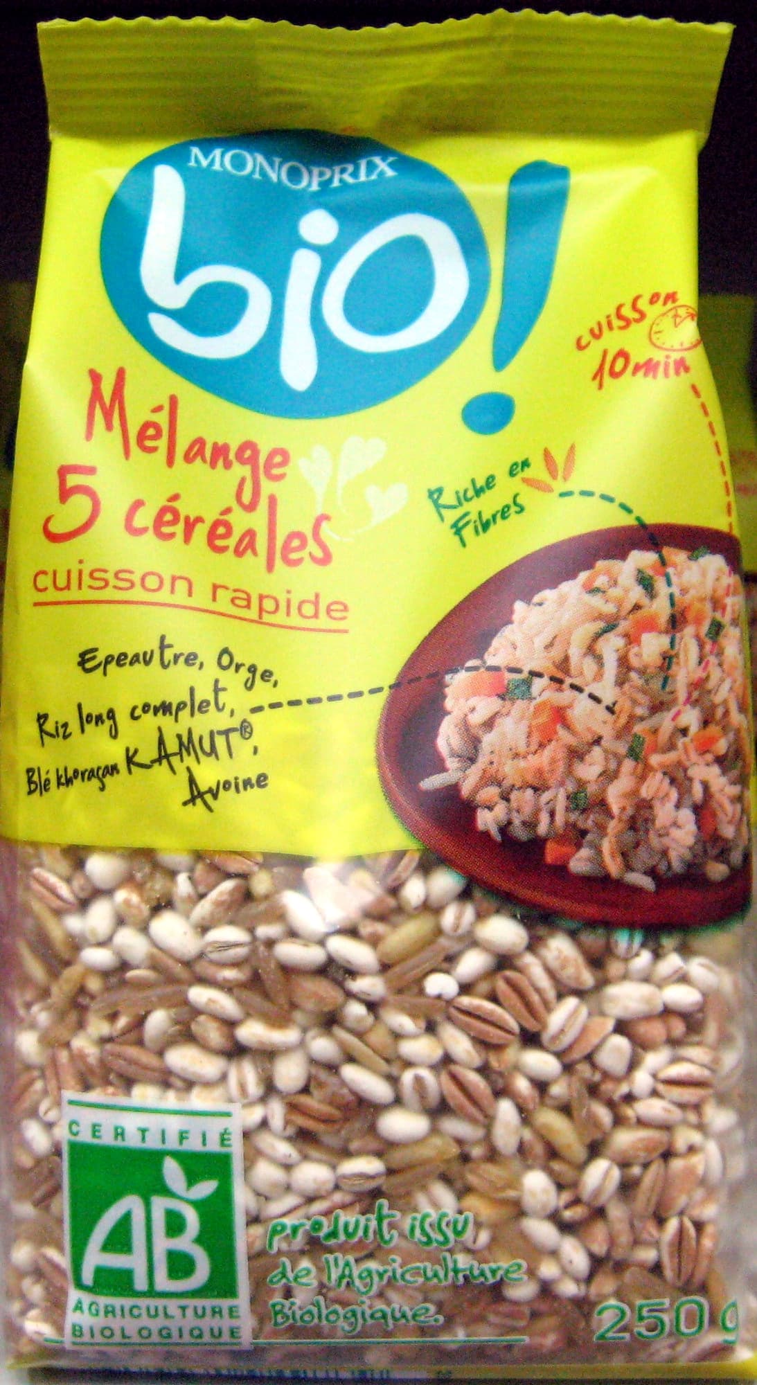 MONOPRIX BIO ! Mélange de 5 céréales Bio packshot