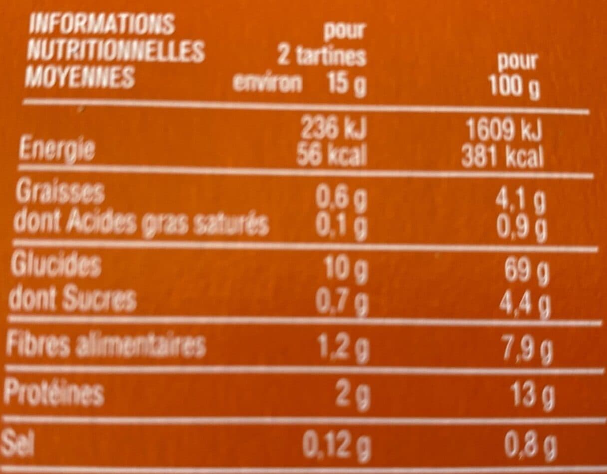 Monoprix Tartines craquantes au blé complet packshot