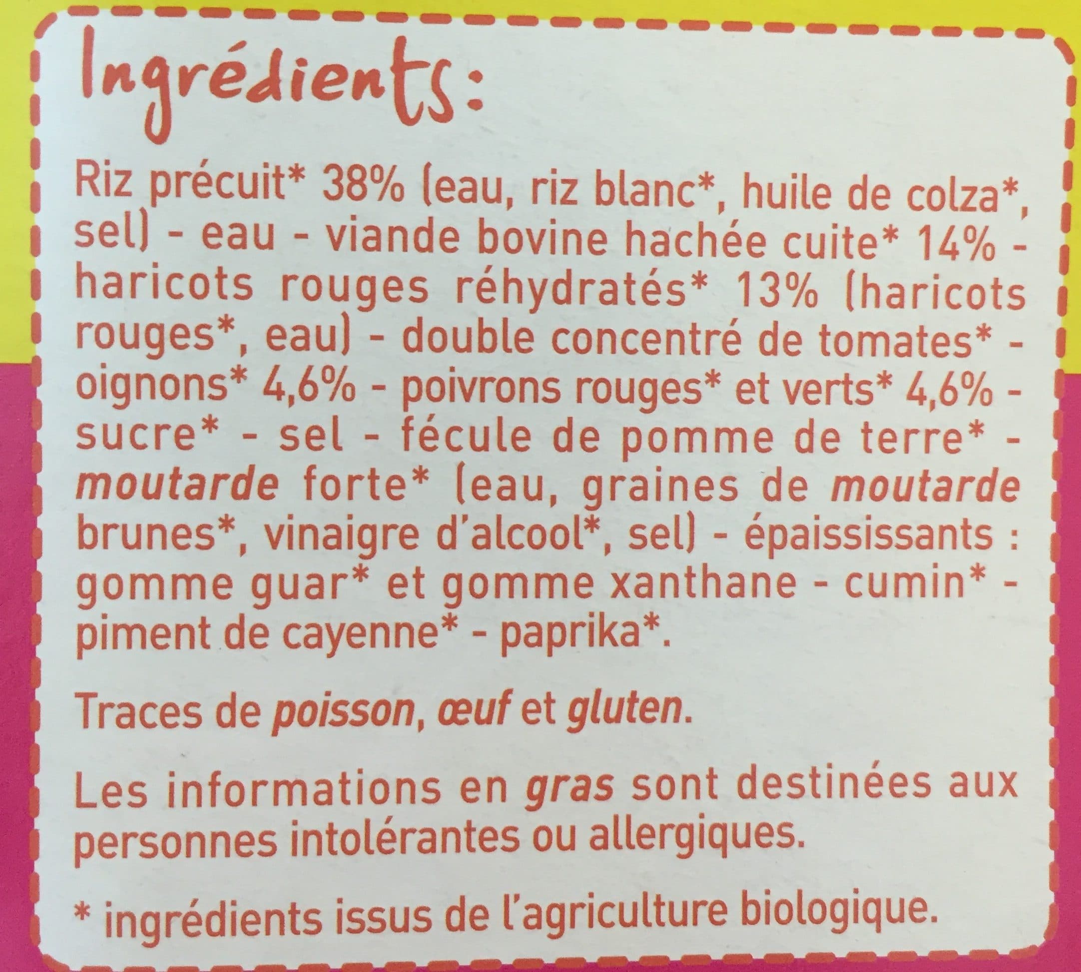 MONOPRIX BIO ! Chili con carne et son riz blanc Bio packshot