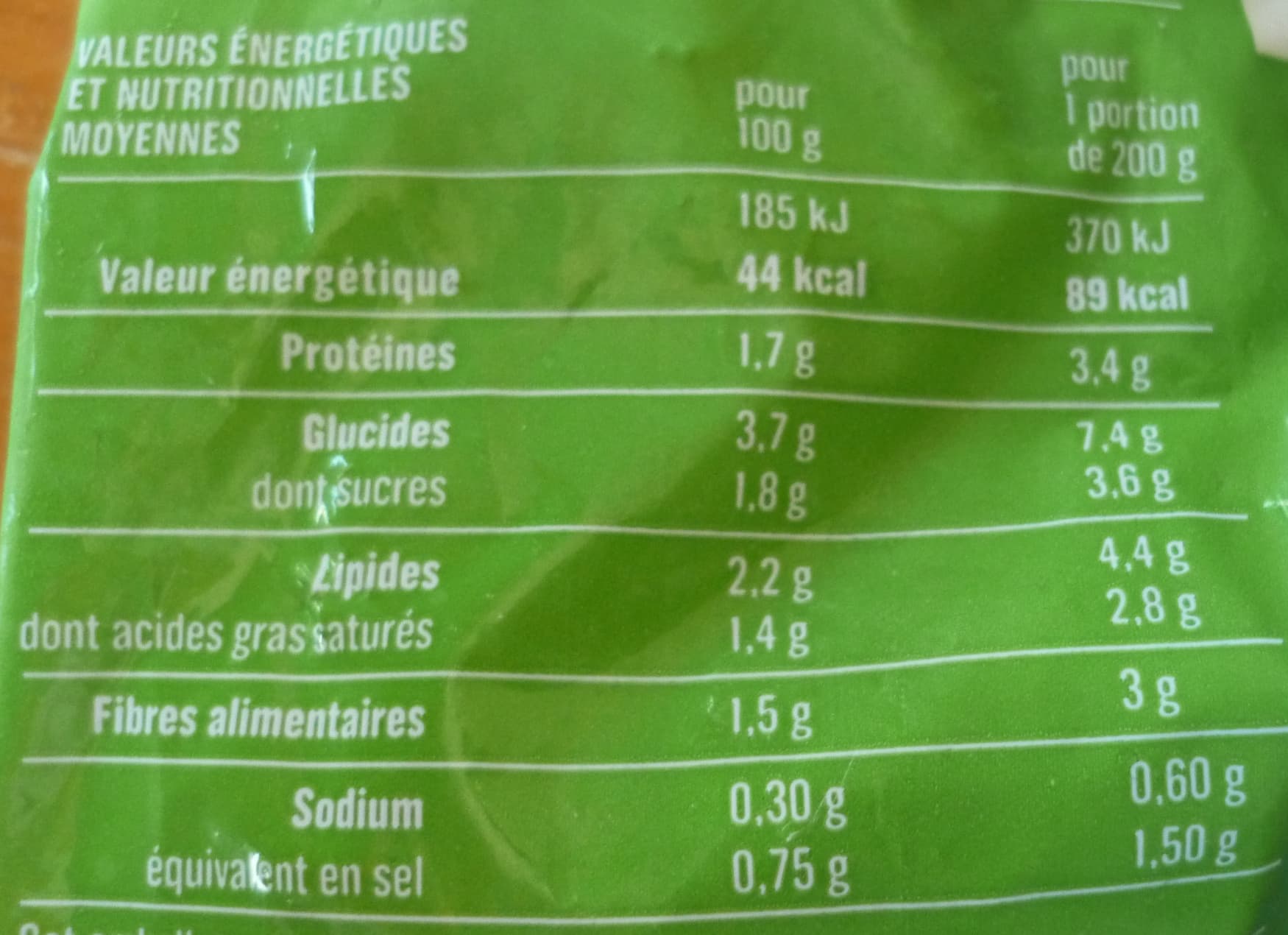 Monoprix Épinards hachés à la crème packshot