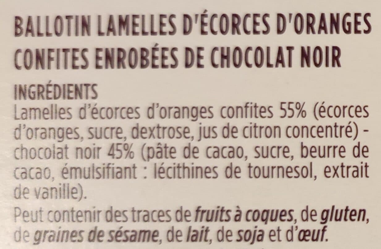 Monoprix Orangettes au chocolat noir packshot