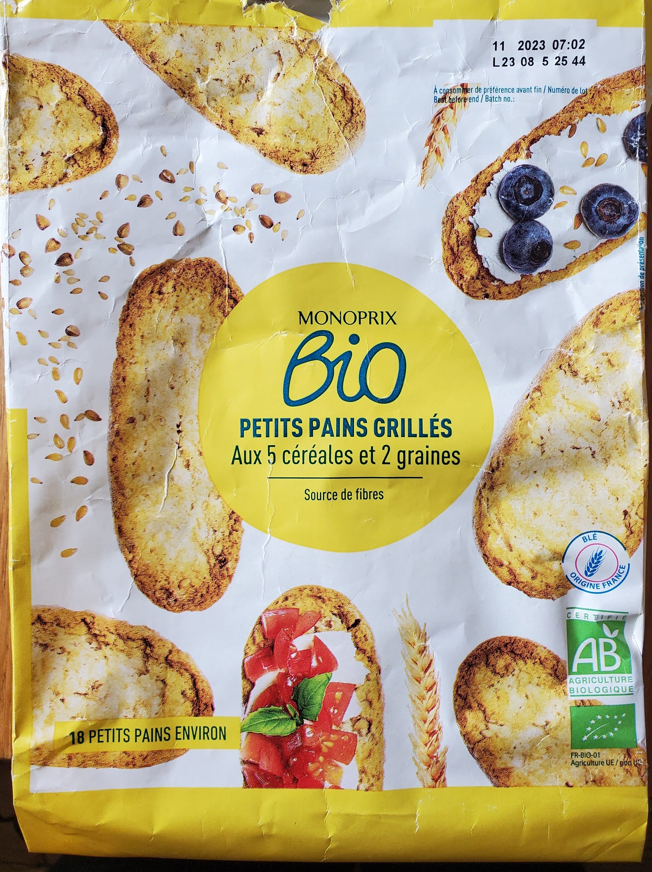 Monoprix Petits pains grillés multi céréales Bio Monoprix packshot