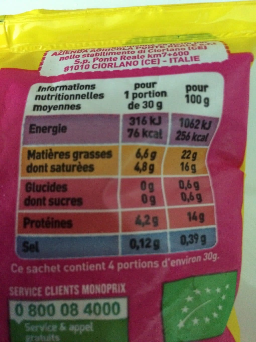 Monoprix Mozzarella di Bufala Campana packshot