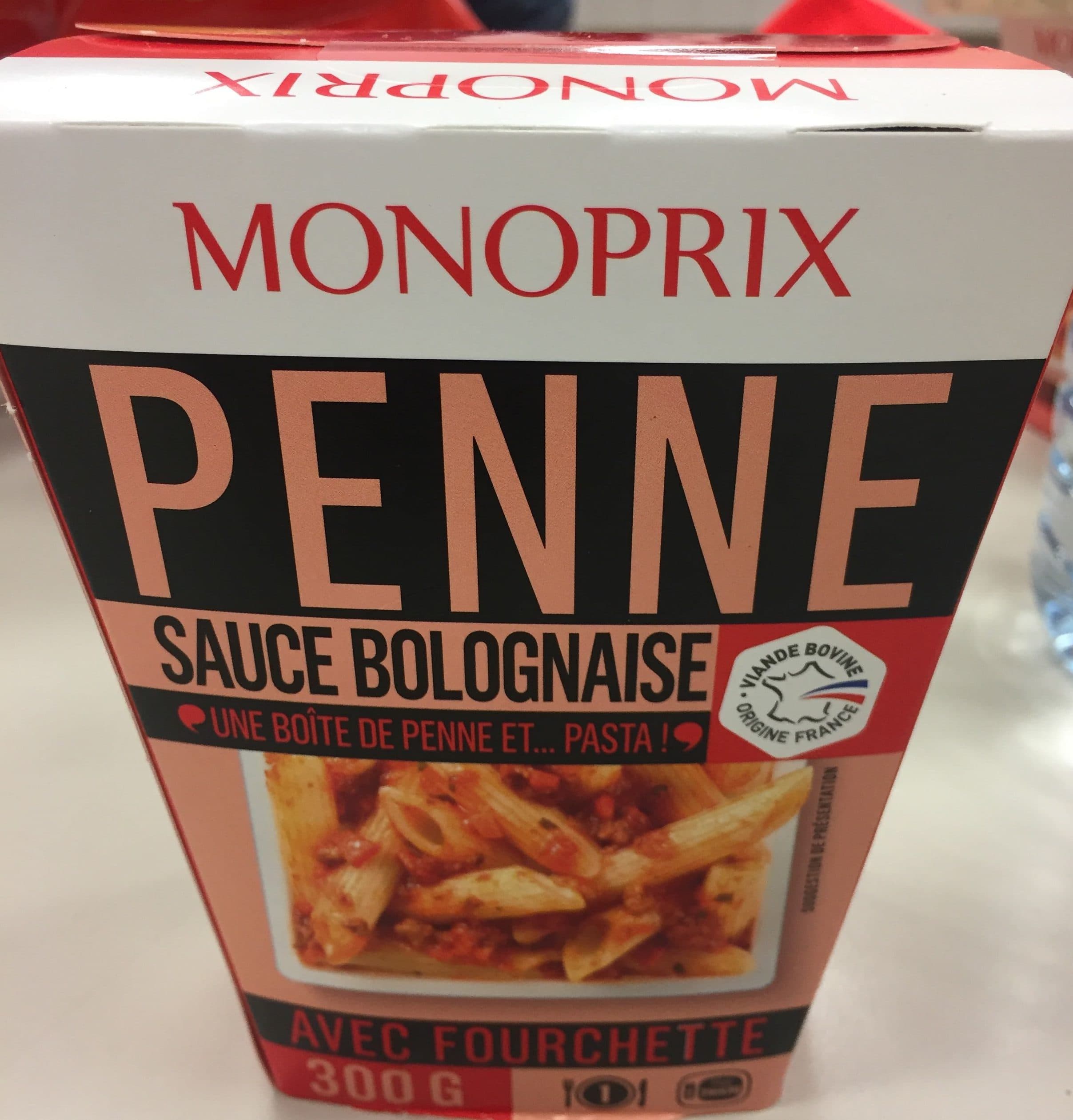 Monoprix Penne sauce bolognaise packshot