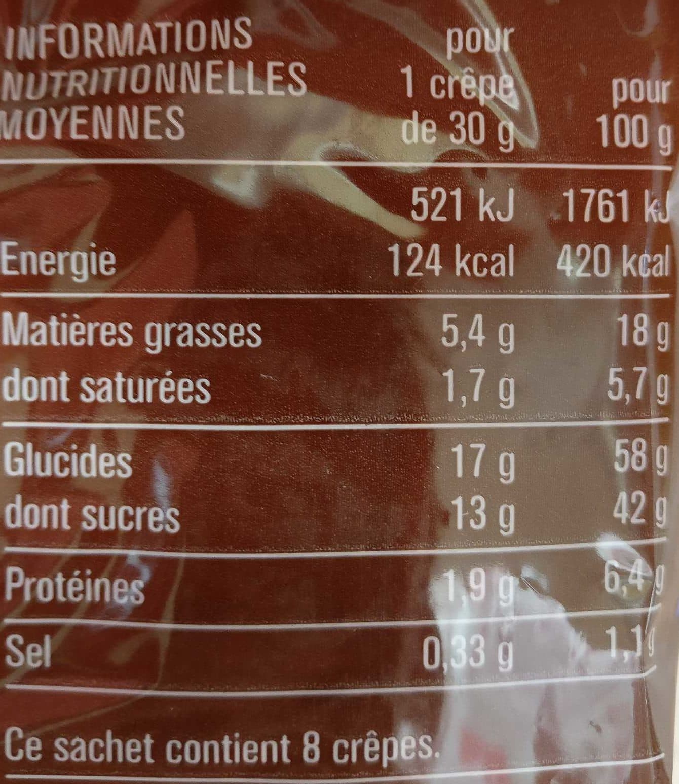 monoprix Crêpes fourrées au chocolat, au lait frais, sans conservateur packshot