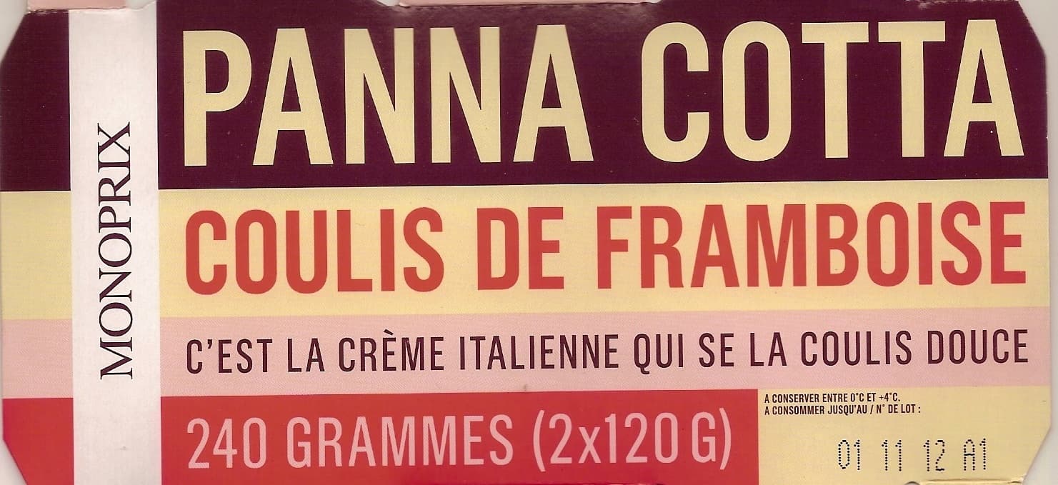 Monoprix Panna Cotta coulis framboise packshot