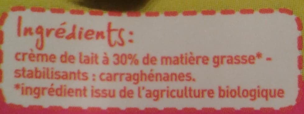 MONOPRIX BIO ! Crème entière stérilisé UHT (30 % MG) liquide packshot