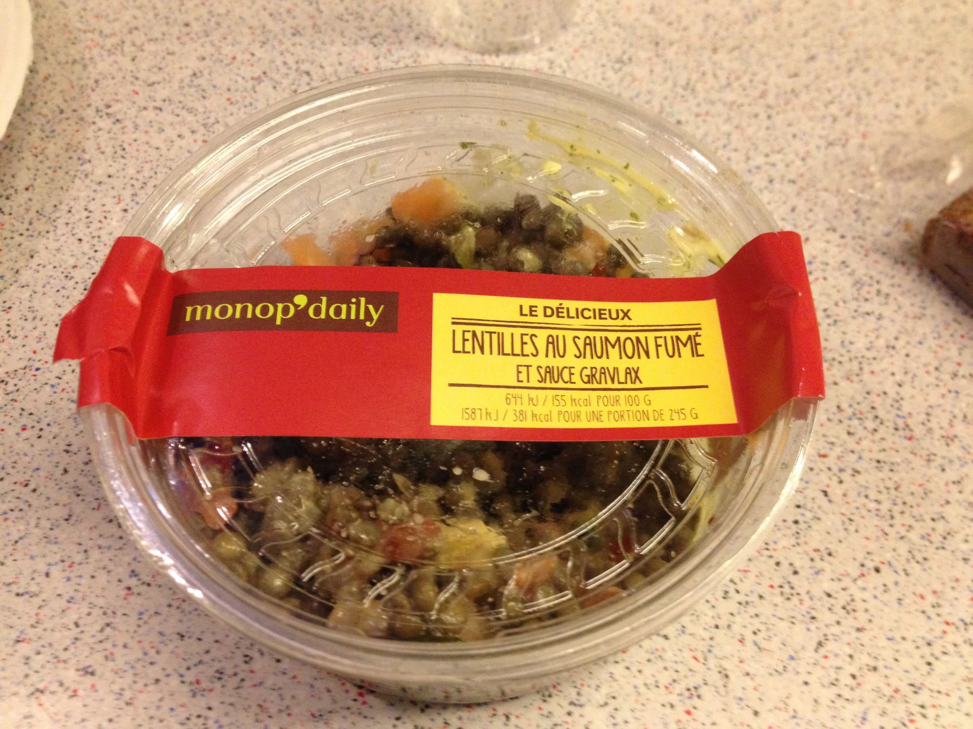 Monop' Daily Lentilles au saumon fumé et sauce gravlax packshot