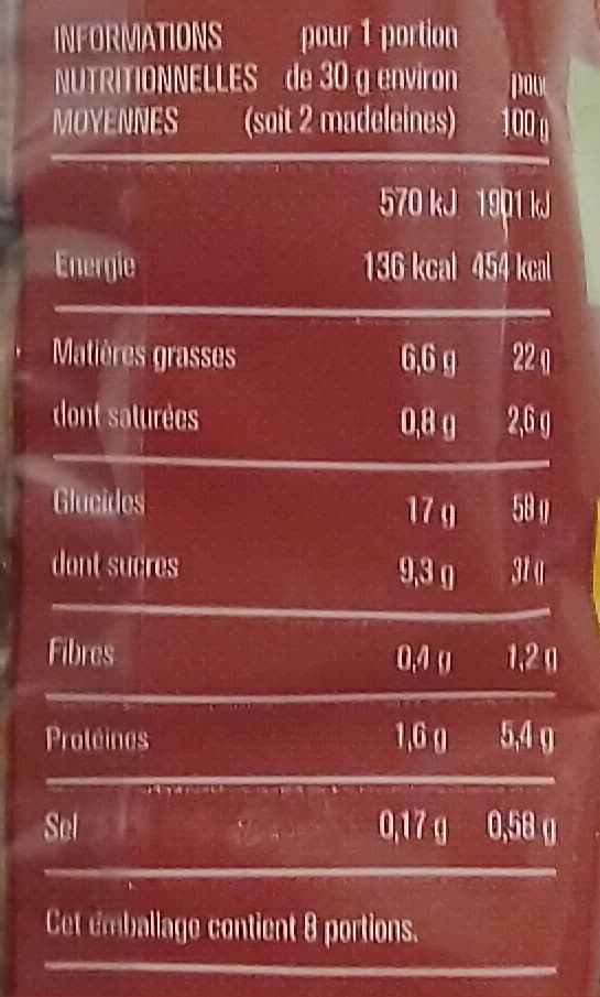 Monoprix Madeleines longues aux oeufs frais fourrage chocolat noisette packshot