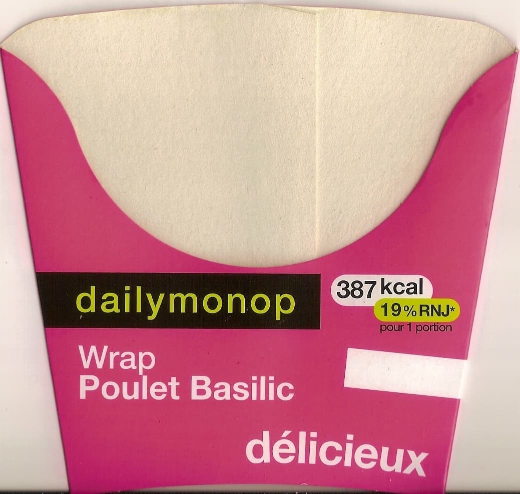 DailyMonop Wrap Poulet Basilic packshot