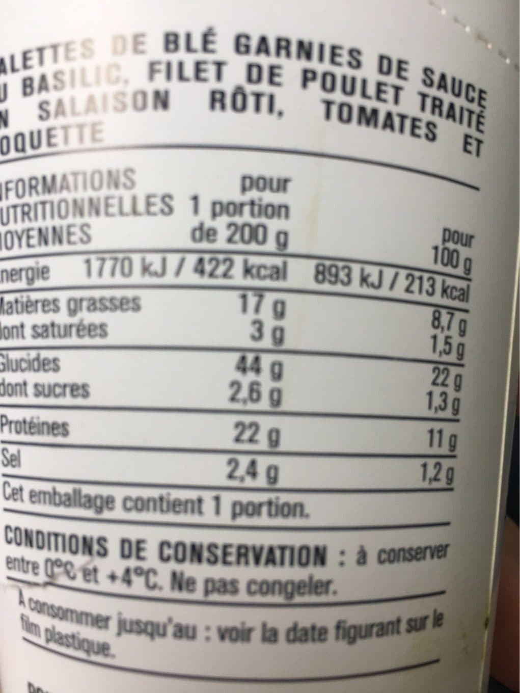 DailyMonop Wrap Poulet Basilic packshot