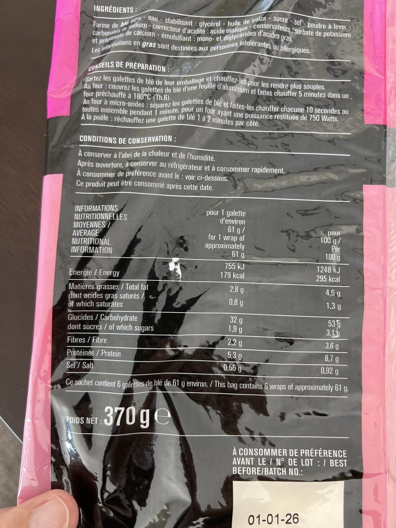 Monoprix 6 Wraps packshot
