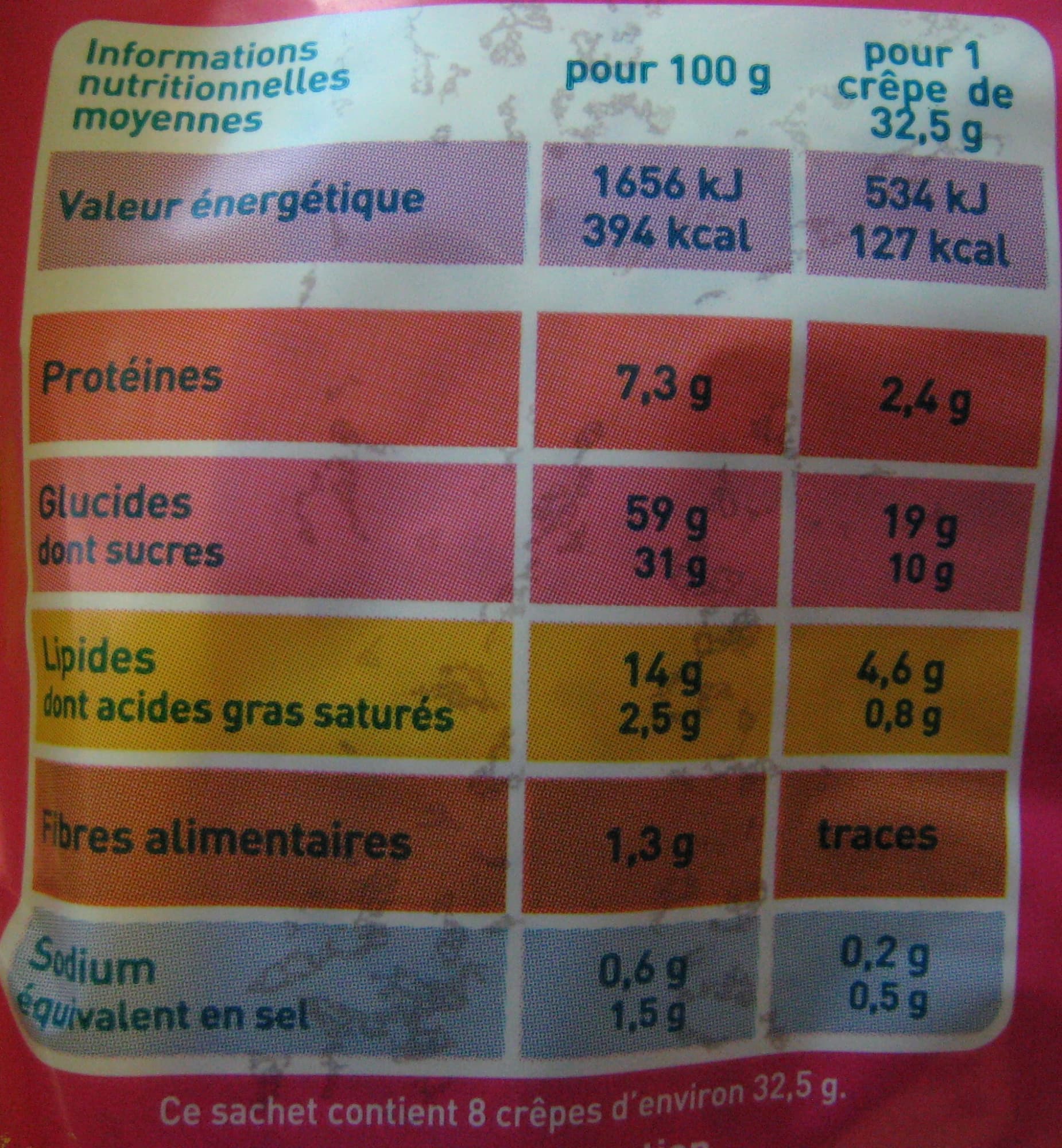 MONOPRIX BIO ! 8 Crêpes nature Bio Monoprix packshot