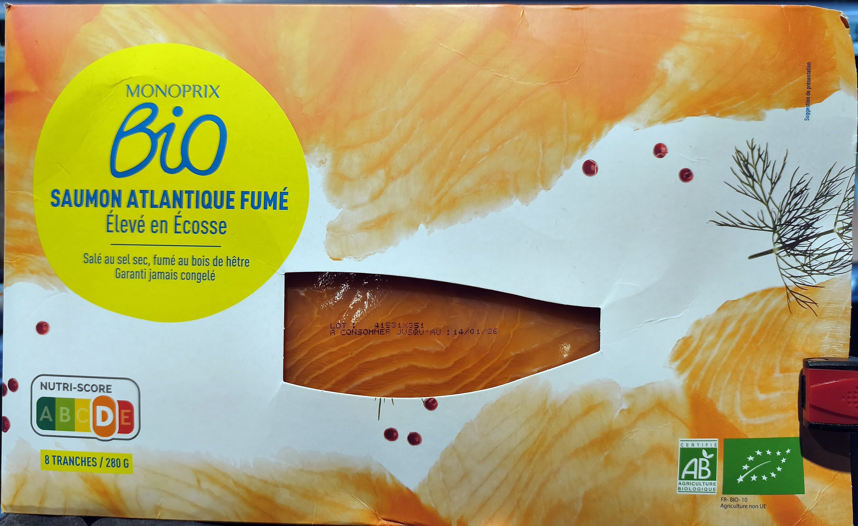 Monoprix Saumon Atlantique fumé packshot