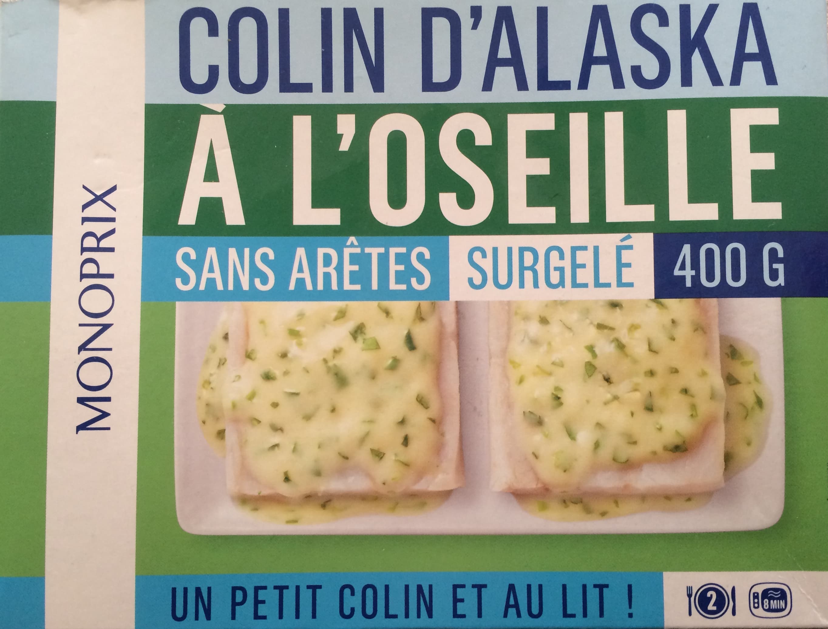 Groupe Casino Colin d'Alaska à l'Oseille sans arêtes, Surgelé packshot