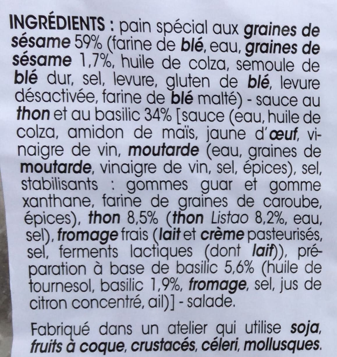 Monop'daily Le Sandwich Baguette Thon Basilic packshot