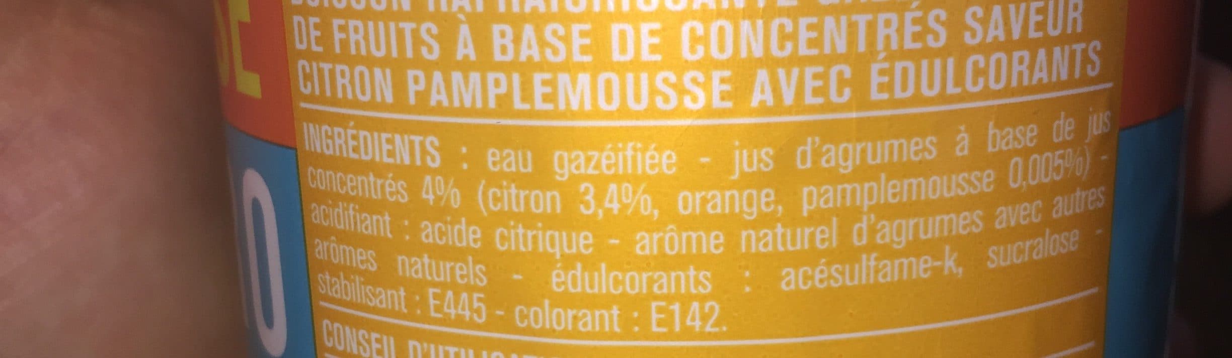 Monoprix Boisson pamplemousse citron zéro packshot