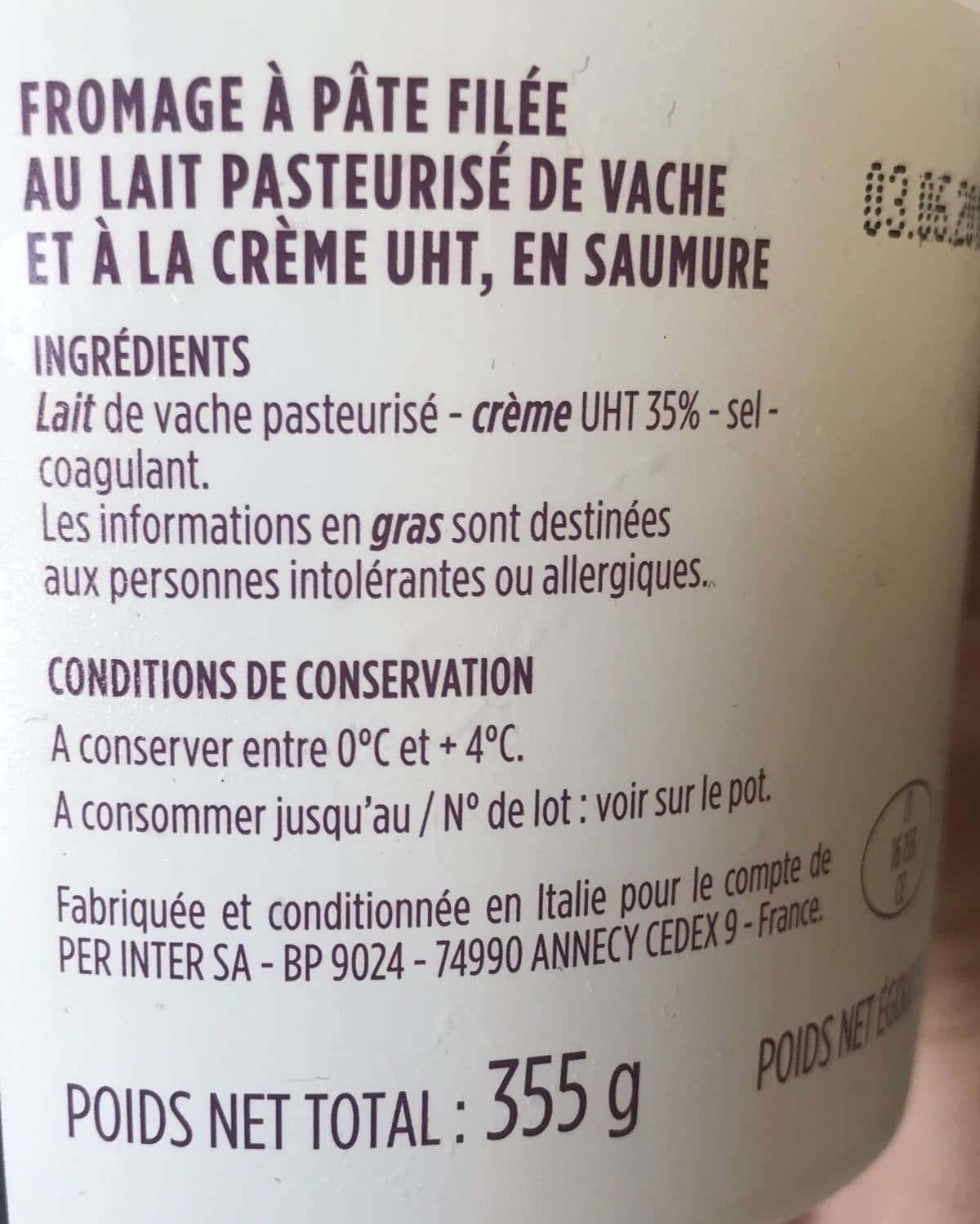 Monoprix Burrata au lait de vache (17% MG) packshot