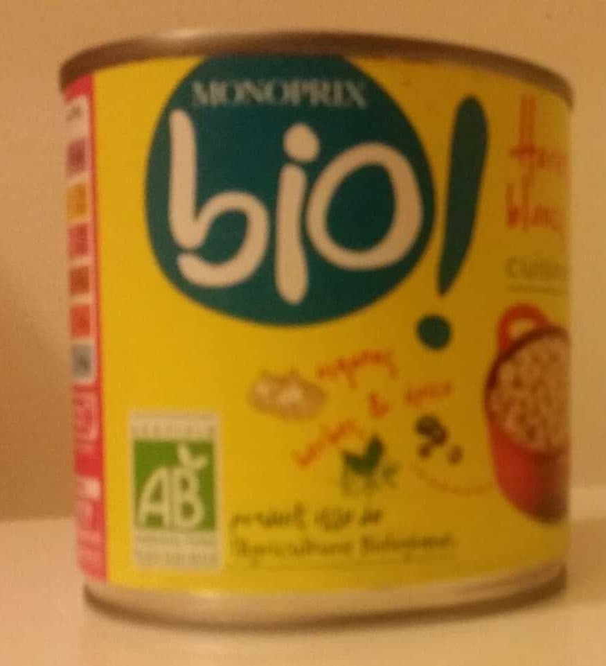 Monoprix Haricots blancs cuisinés issue de l'agriculture biologique packshot