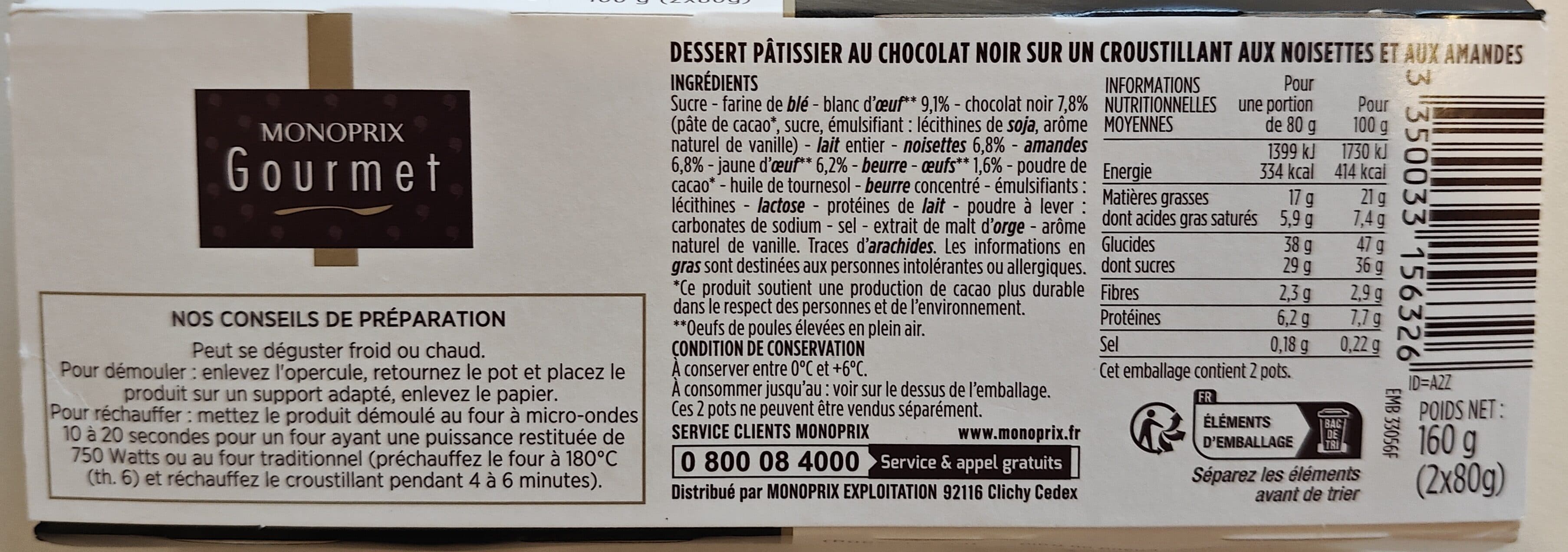 Monoprix Croustillant au Chocolat Noir packshot