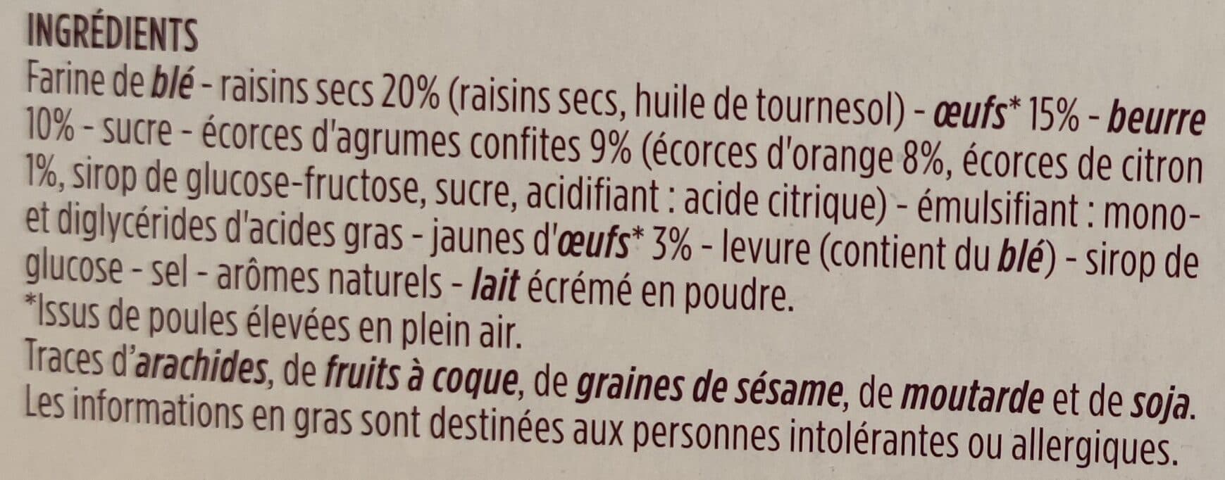 Monoprix Panettone raisins secs écorces d'oranges confites packshot