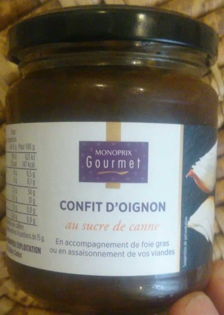 Monoprix Confit d'oignon au sucre de canne. packshot