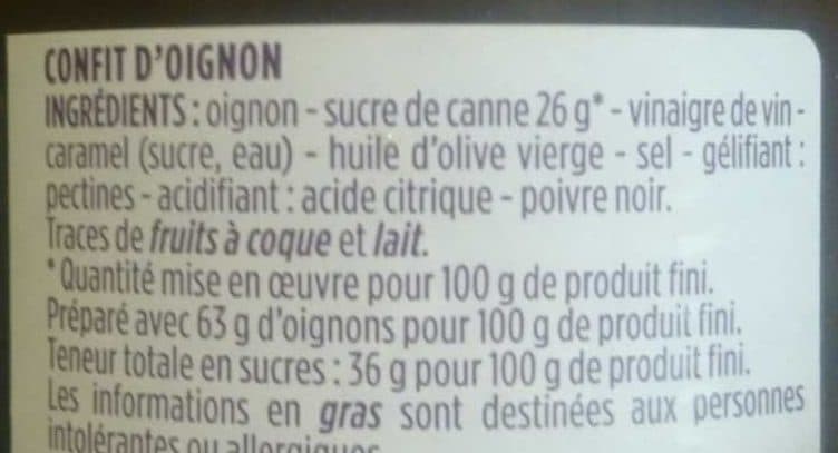 Monoprix Confit d'oignon au sucre de canne. packshot