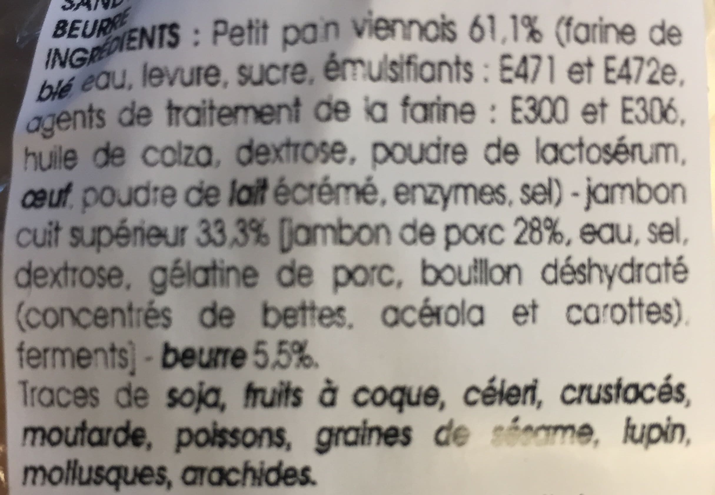 Monoprix Le petit viennois jambon-beurre packshot