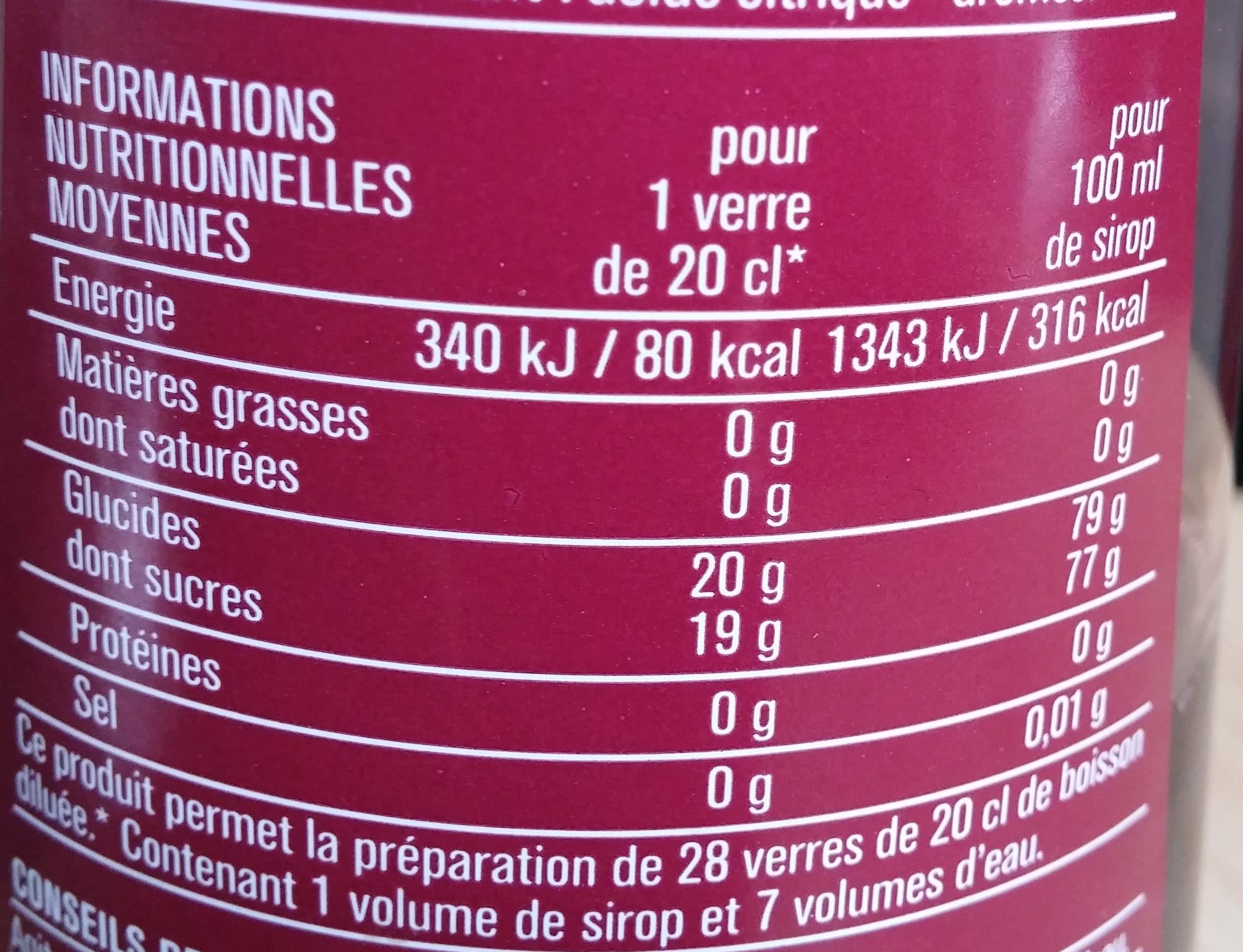 monoprix Sirop de fraise packshot