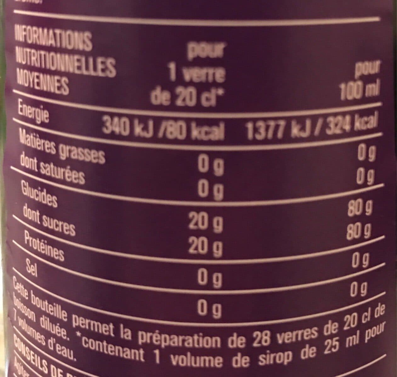 Monoprix Sirop cassis à diluer packshot