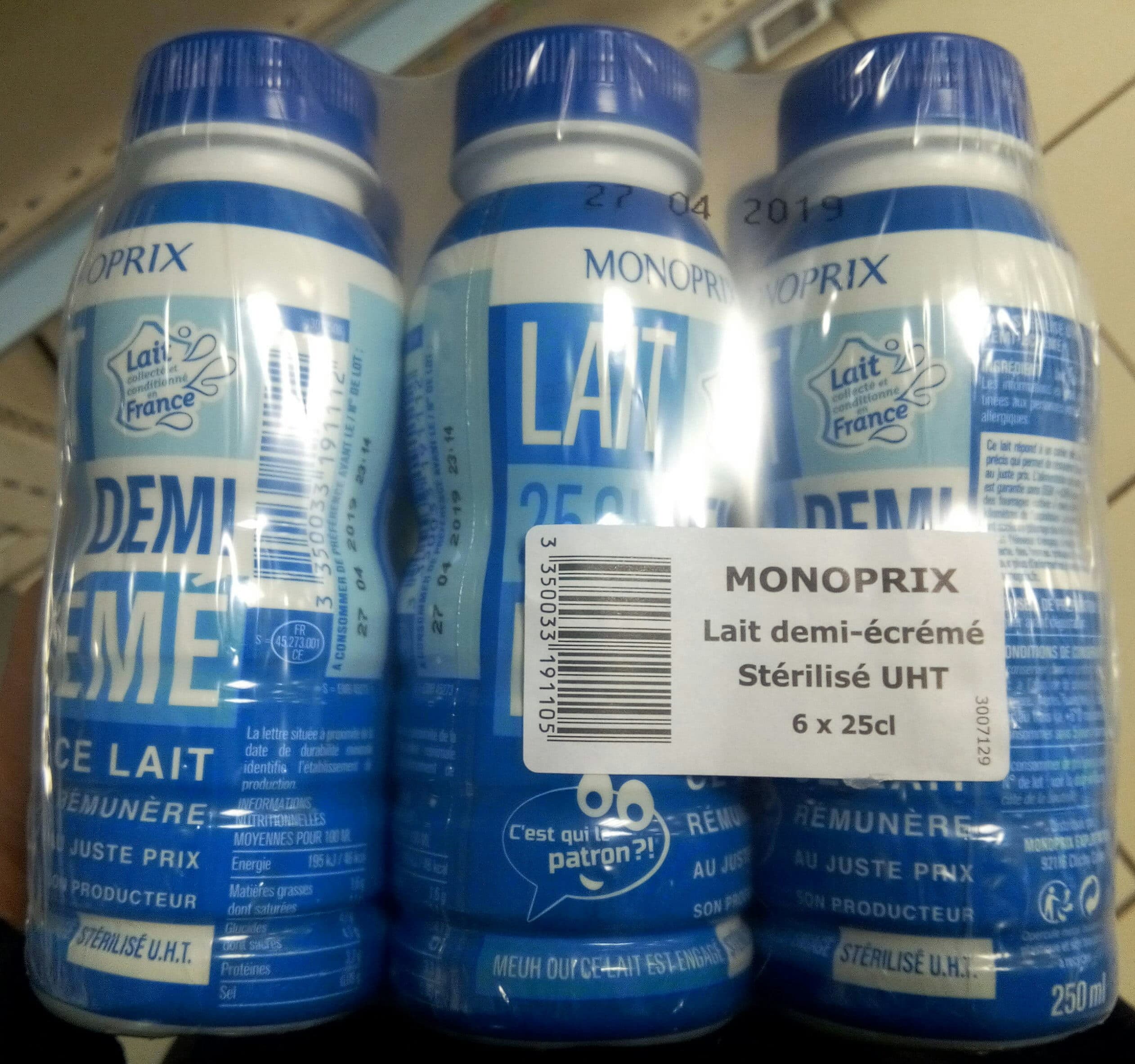 La Marque du Consommateur Lait demi-écrémé packshot