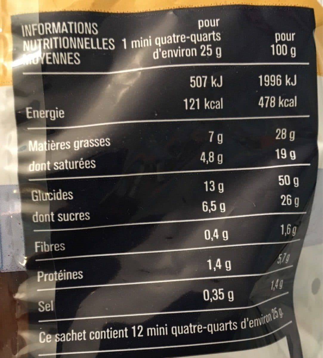 Monoprix Mini quatre quarts pur beurre aux oeufs frais packshot