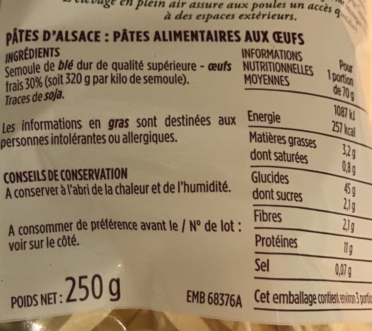 Monoprix Nüdles à l'ancienne. Pâtes d'Alsace packshot