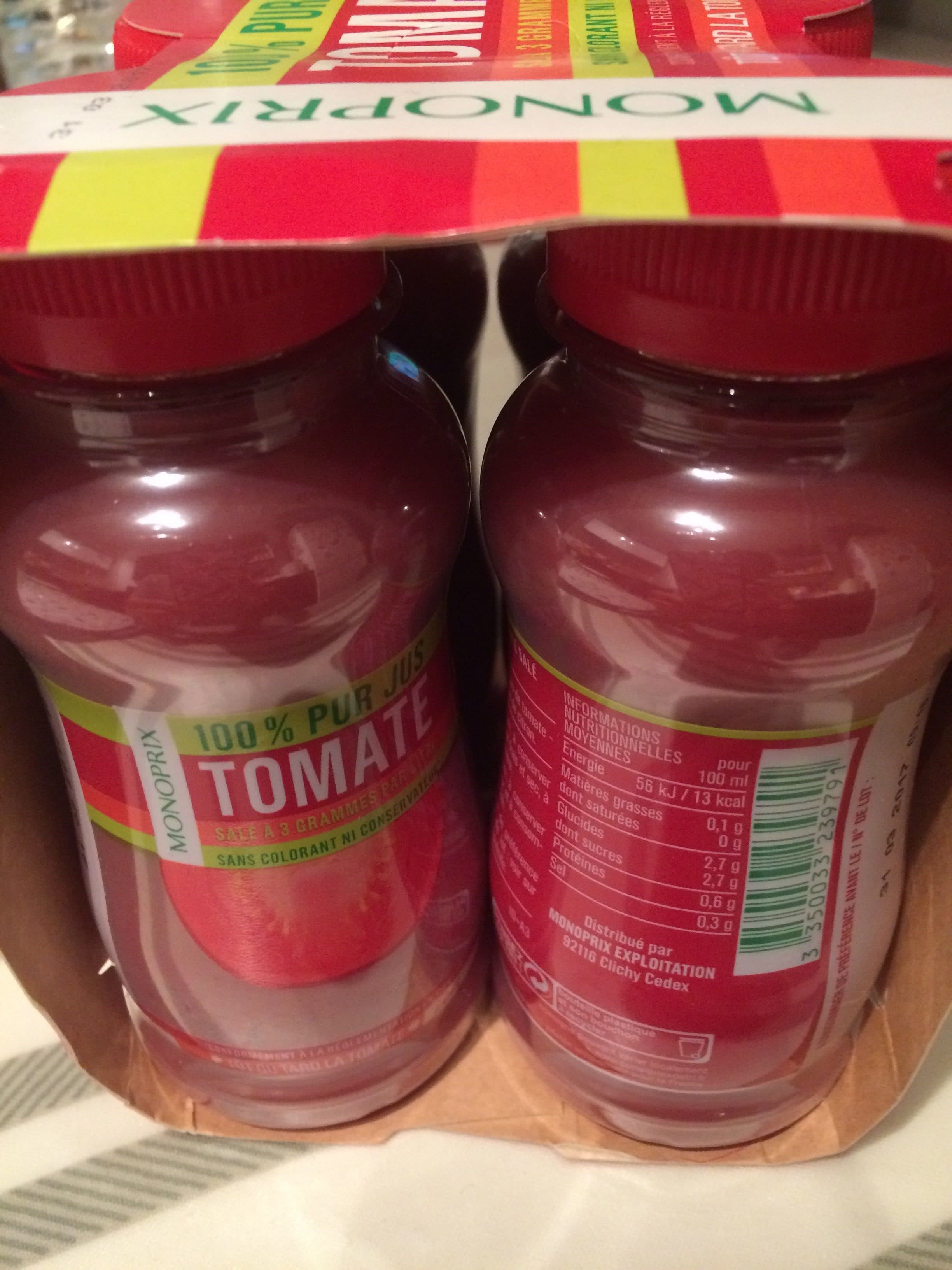 Monoprix 100% pur jus tomate packshot