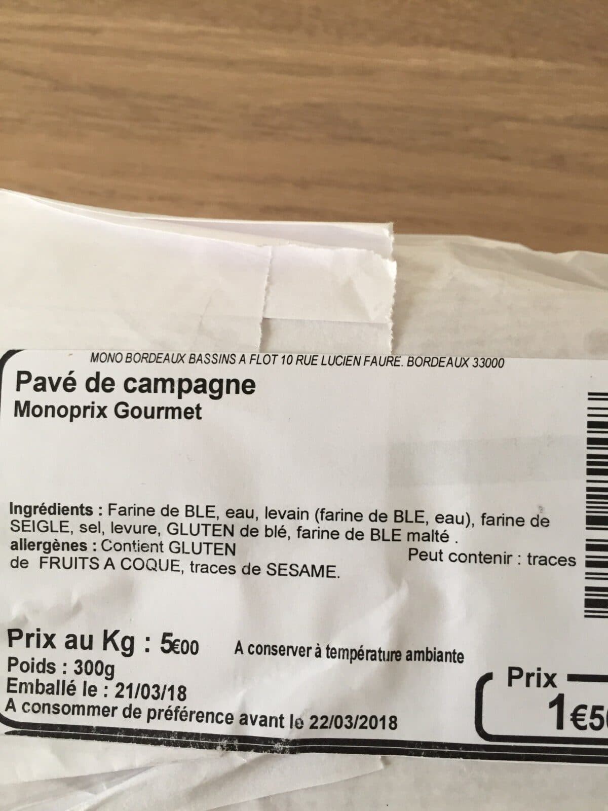 Monoprix Pain Spécial de Campagne packshot