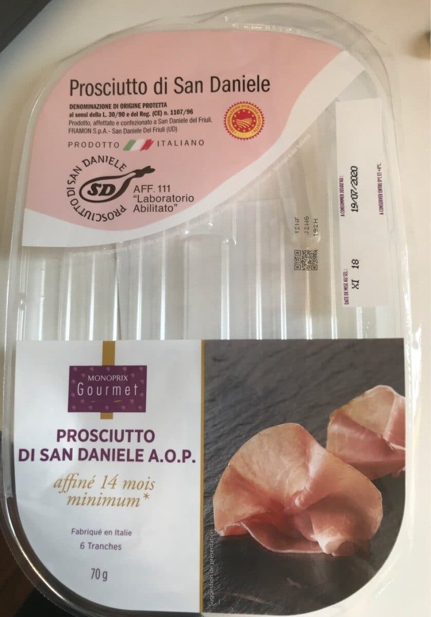 MONOPRIX GOURMET Jambon de san daniele appellation d'origine protégée packshot