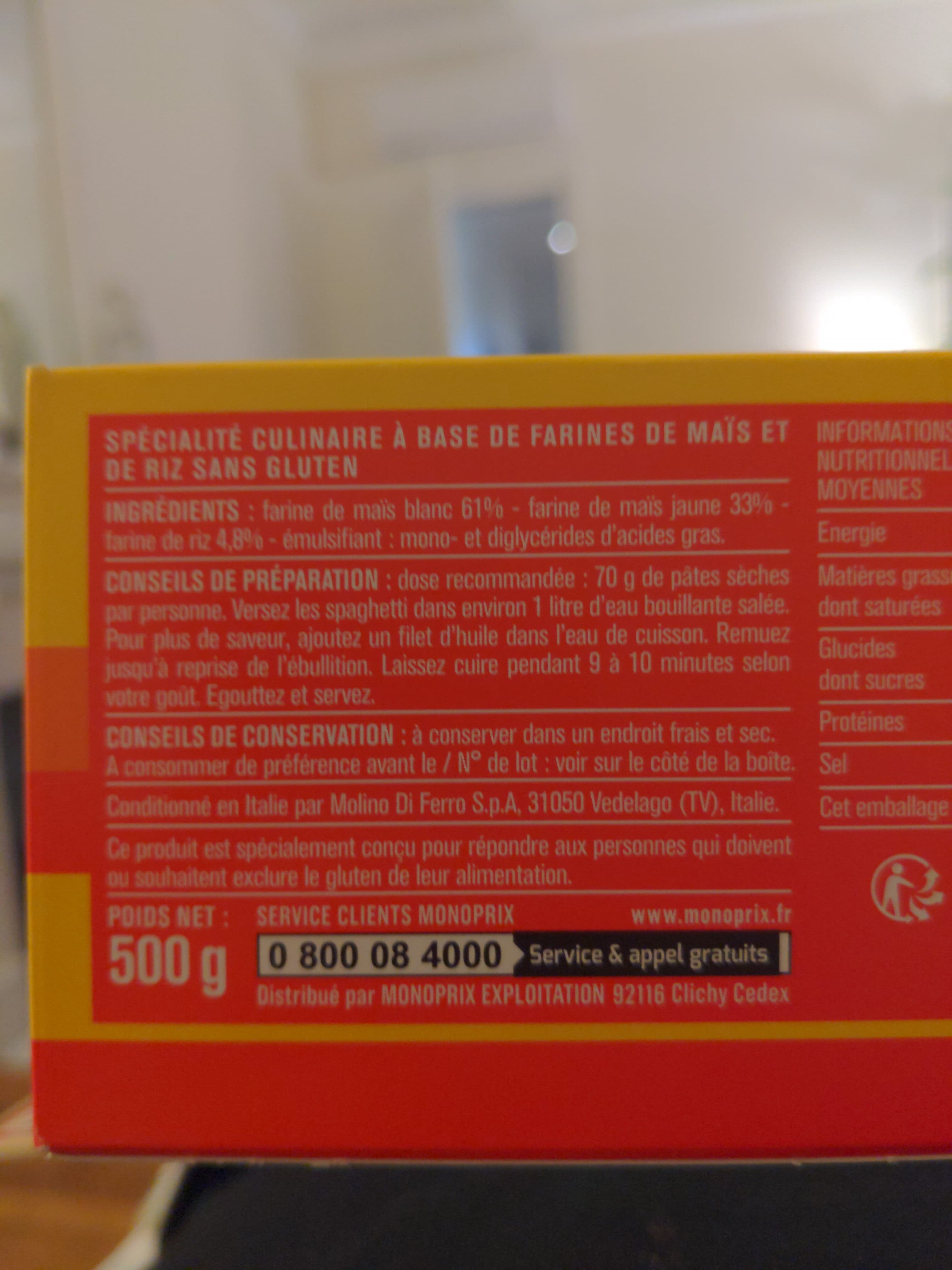 Bien vivre Spaghetti à base de maïs et riz sans gluten packshot