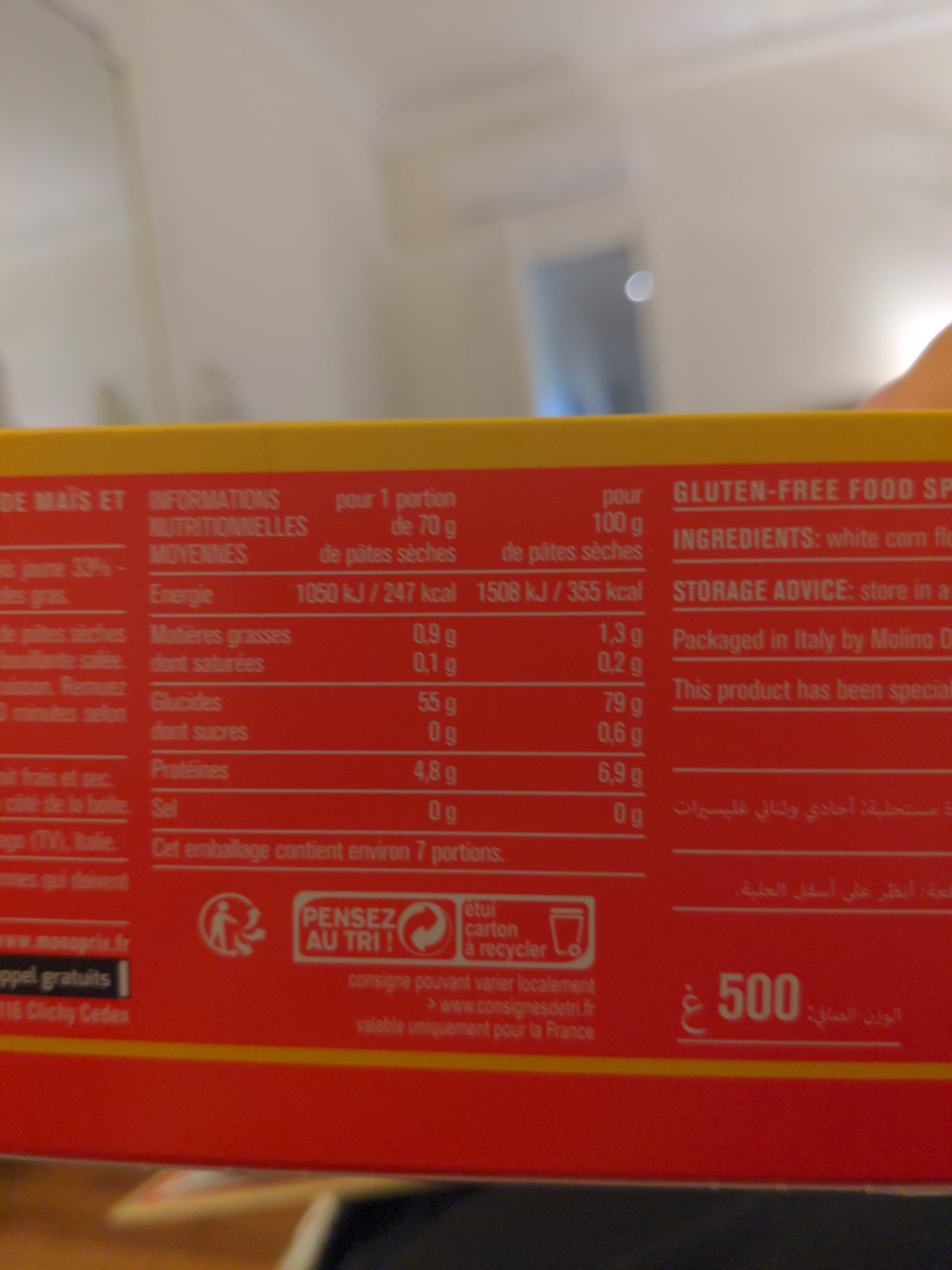 Bien vivre Spaghetti à base de maïs et riz sans gluten packshot