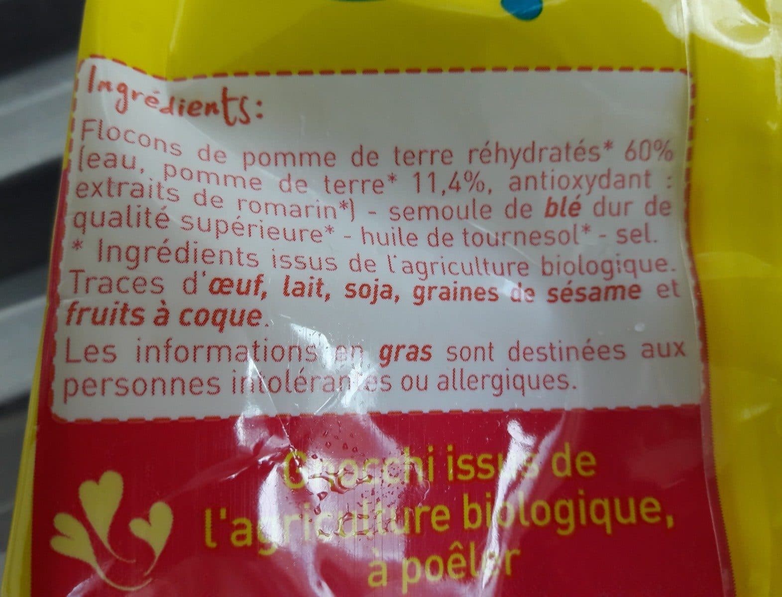 Monoprix Bio Gnocchi à poêler packshot