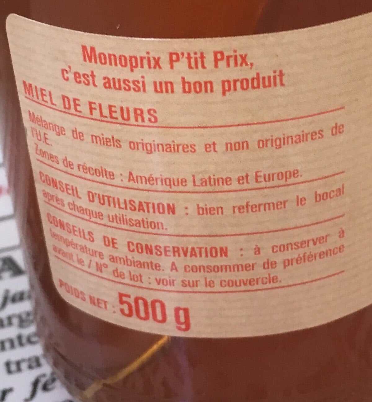 Monoprix Miel de fleurs packshot