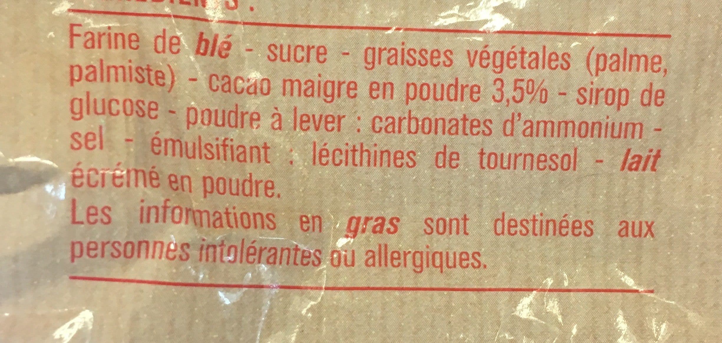 Monoprix Biscuits fourrés parfum cacao packshot