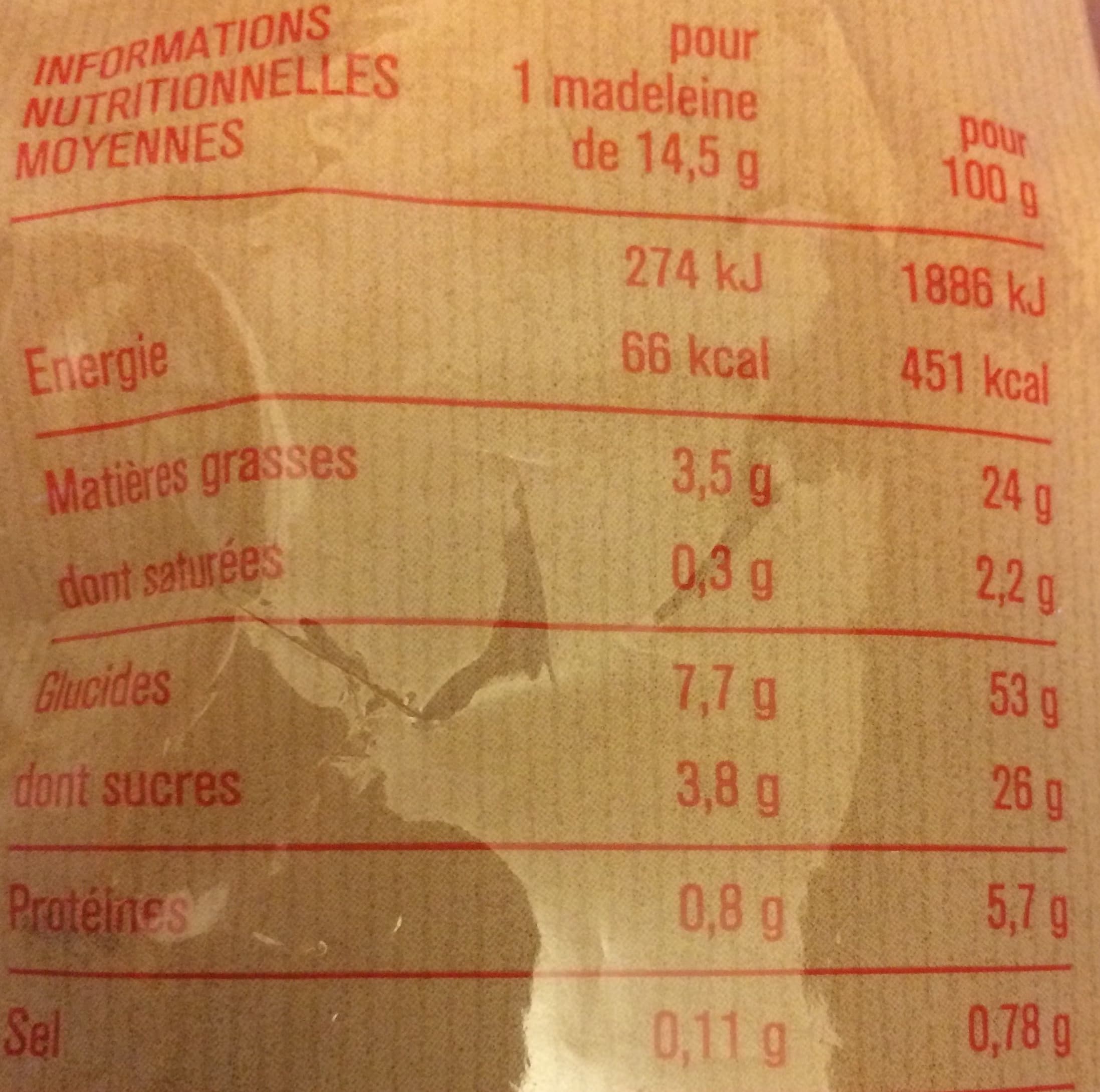 Monoprix Madeleines Coquilles aux oeufs frais packshot