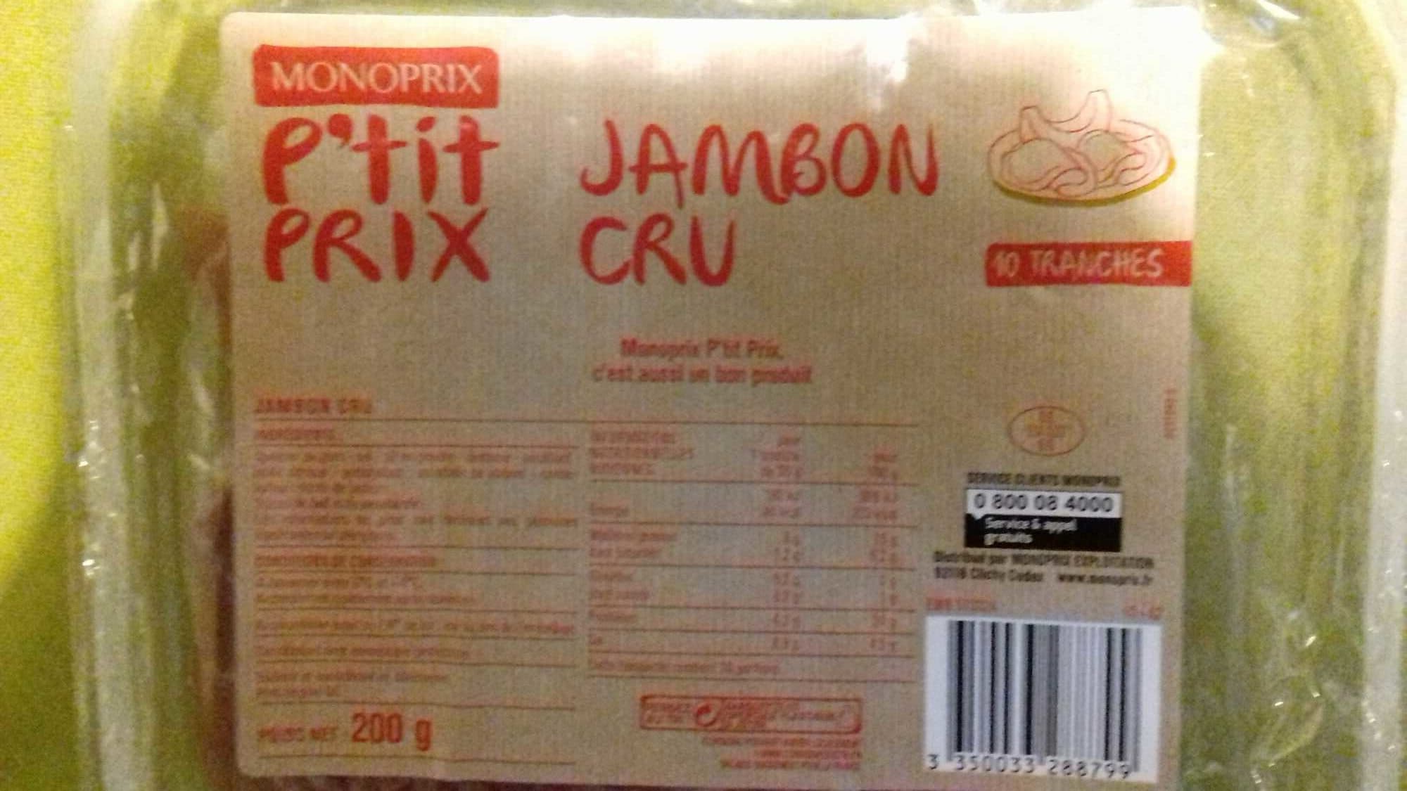 Monoprix Jambon Cru packshot