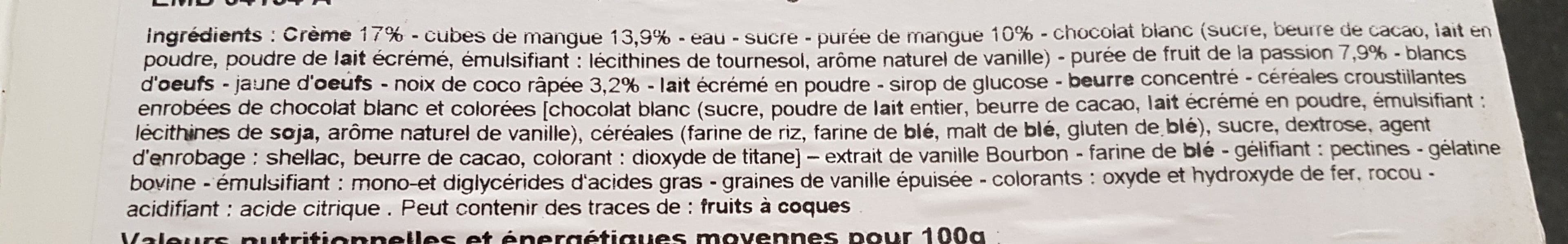 Monoprix Entremets a la vanille et aux fruits exotiques surgele packshot