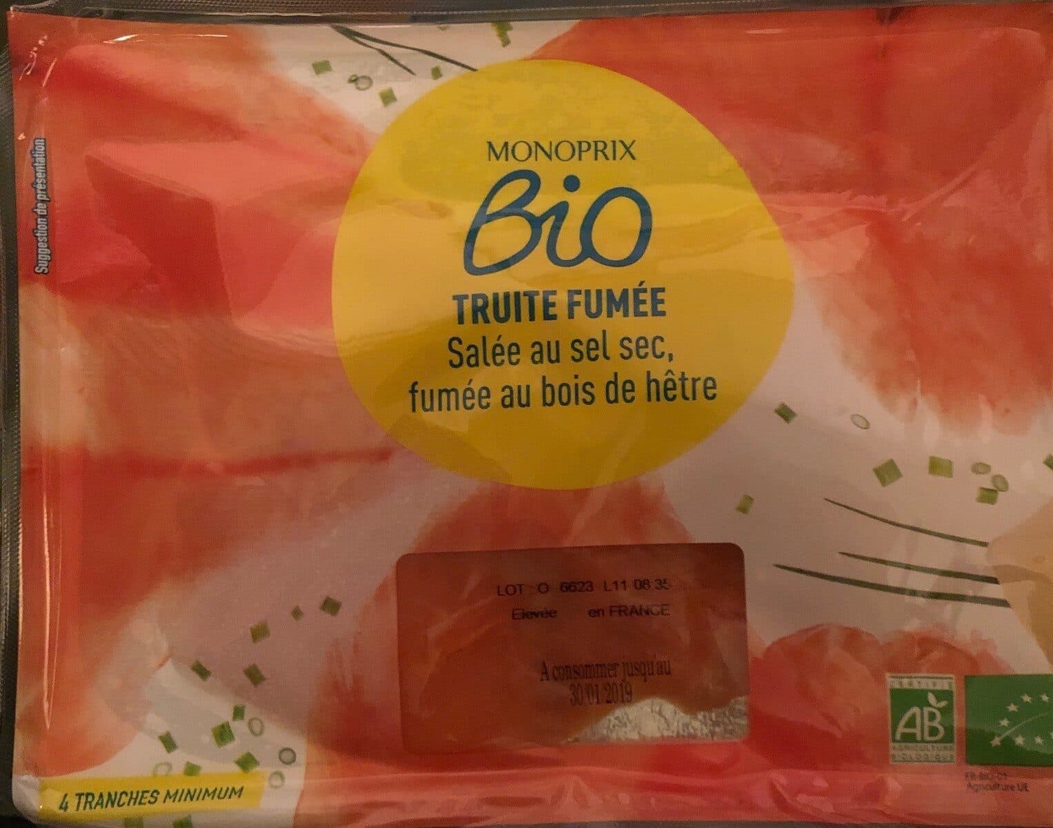 MONOPRIX BIO ! Truite fumée au bois de hêtre bio packshot