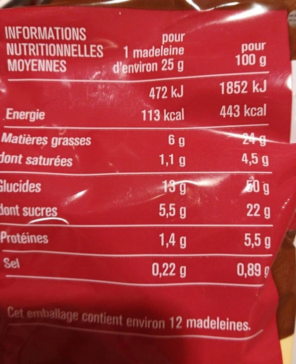 Monoprix Madeleines aux pépites de chocolat aux oeufs frais packshot