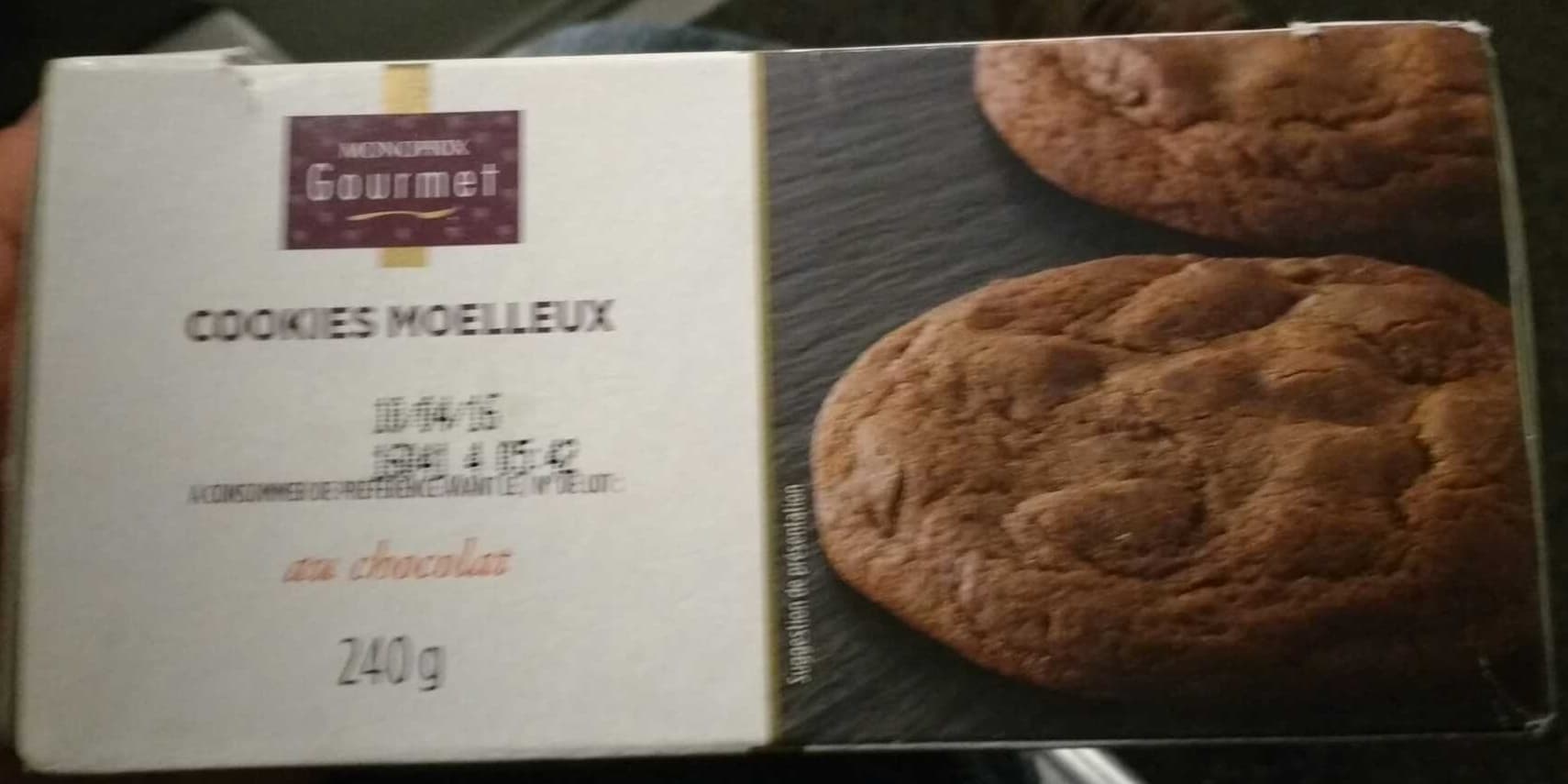 Monoprix Cookies moelleux au chocolat packshot