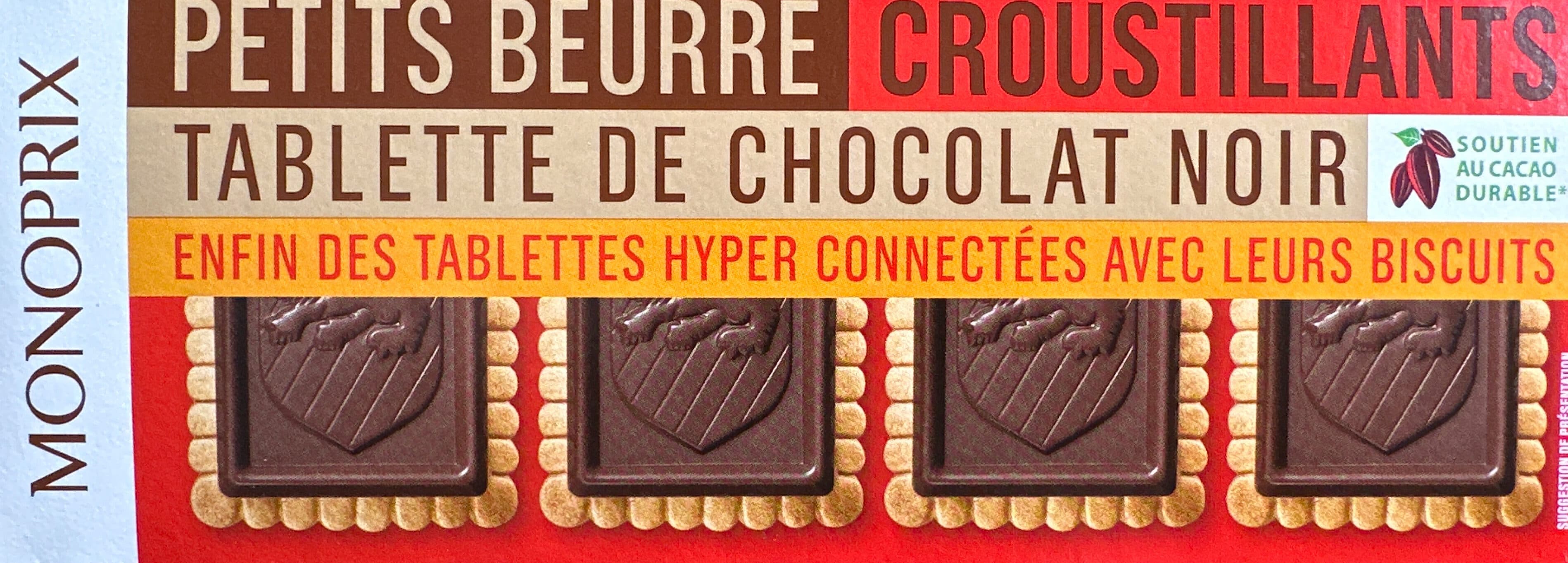 Monoprix Petits beurre croustillants tablette de chocolat noir packshot