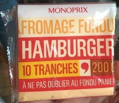 Monoprix Fromage fondu hamburger packshot